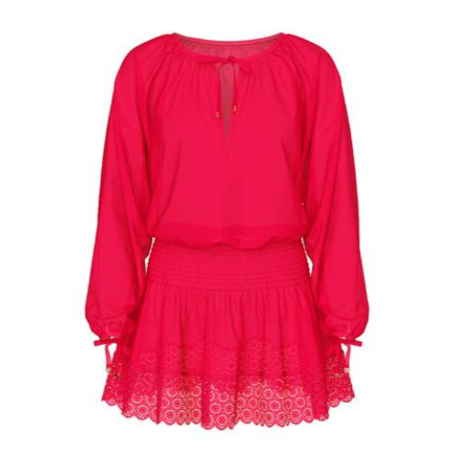 Туніка Victoria’s Secret VICTORIA’S SECRET SWIM Beachwear Linen Lace-Trim Dress Pink Island