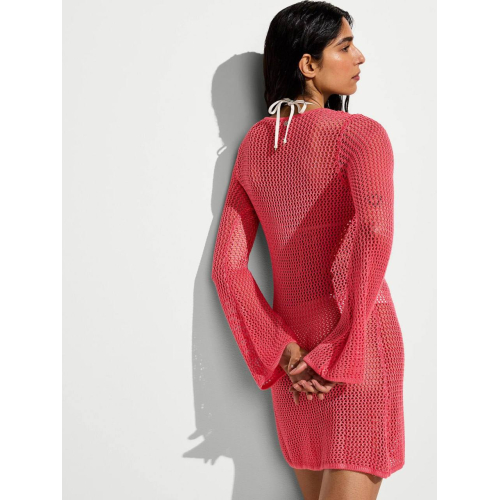 Туніка Victoria’s Secret Beachwear Crochet Long-Sleeve Mini Dress Poppy