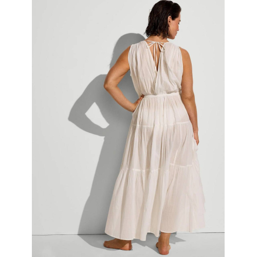 Туніка Victoria’s Secret Swim Beachwear Plunge Tiered Maxi Dress Coconut White