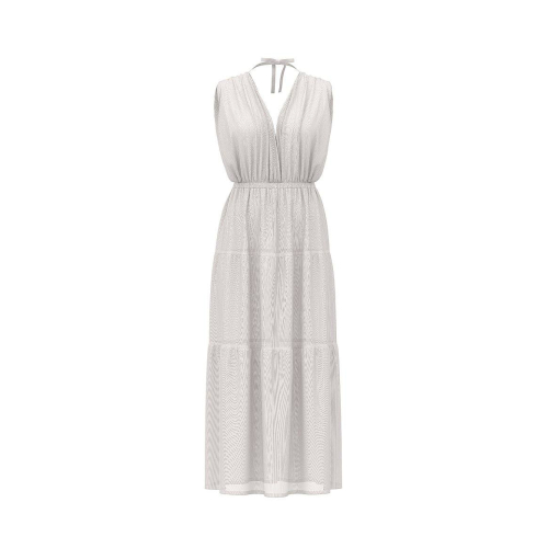 Туніка Victoria’s Secret Swim Beachwear Plunge Tiered Maxi Dress Coconut White