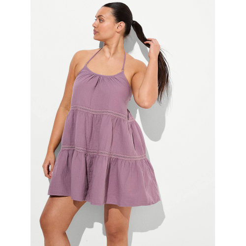Пляжна сукня Victoria’s Secret Swim Beachwear Cotton Gauze Tiered Mini Dress Lavender Haze