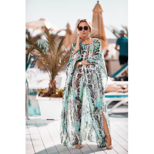 Туніка-пляжна накидка Mint Snake Print Maxi