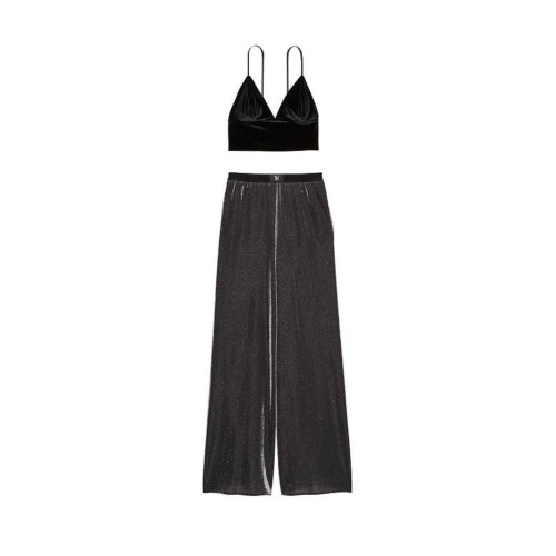 Костюм Victoria's Secret Velvet Cami & Shimmer Knit Pants Pajama Set 