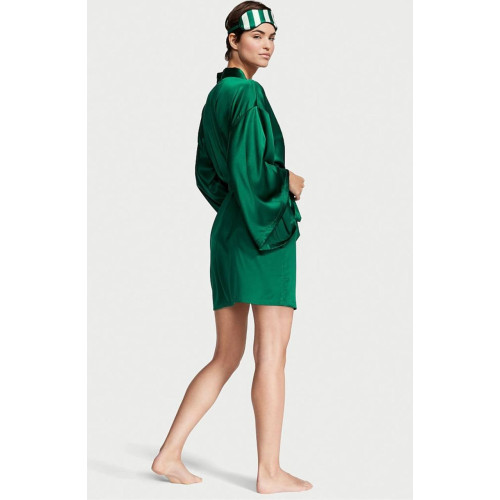 Піжамний Комплект з Шовку Victoria's Secret 4 в 1 4-piece Silk Gift Set Green White Stripe 