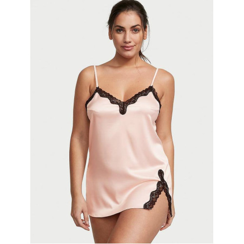 Нічна сорочка Victoria’s Secret Tease Satin Lace-Trim Mini Slip