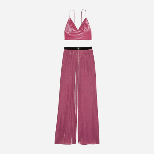 Костюм Victoria's Secret Velvet Cami & Shimmer Knit Pants Pajama Set 