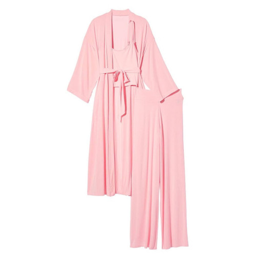 Піжамний комплект Victoria's Secret Modal 3-Piece Pajama Set Pink