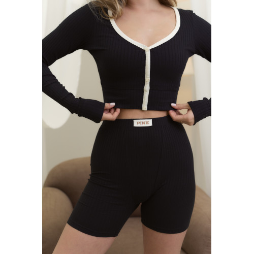 Комплект Victoria’s Secret PINK Lounge Crop Кофта & Шорти Set