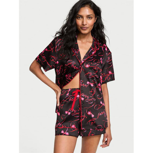 Піжама Victoria's Secret satin Short red love Піжама Victoria's Secret satin Short red love