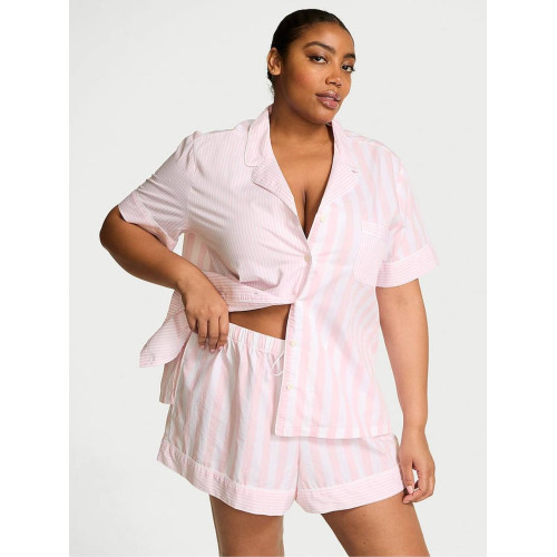 Піжама Victoria's Secret Pretty Blossom Pink Stripe Cotton Short Pyjama Set