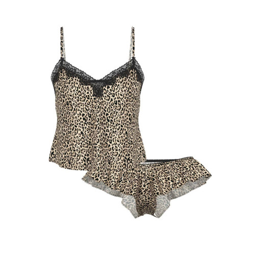 Піжама Victoria’s Secret Tease Satin Lace-Trim Cami & Flutter Shorts Set