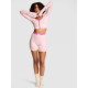 Комплект Victoria’s Secret PINK Lounge Crop Кофта & Шорти Set Рожевий