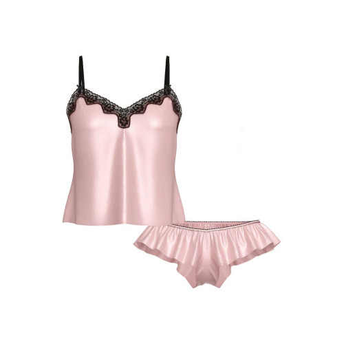 Піжама Victoria’s Secret Tease Satin Lace-Trim Cami & Flutter Shorts Set