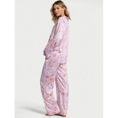 Піжама Victoria’s Secret Purple Floral Satin Long Pajamas Set