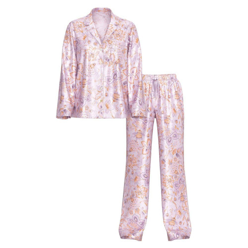 Піжама Victoria’s Secret Purple Floral Satin Long Pajamas Set