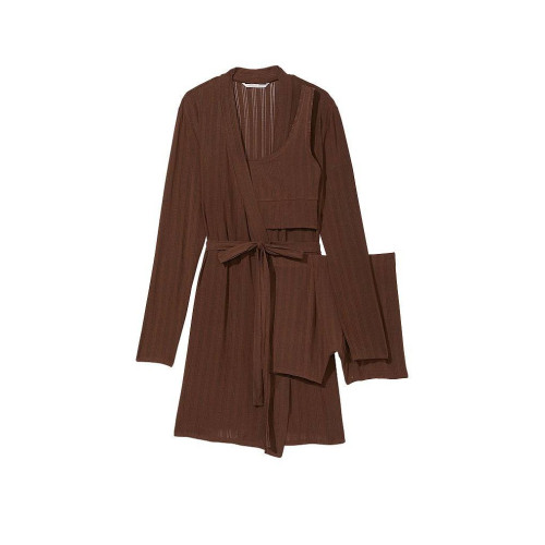 Комплект з шортами Victoria’s Secret Luxe Modal Ribbed 3-Piece Set