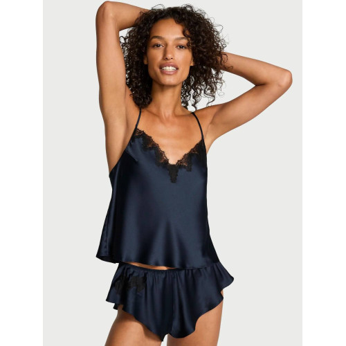 Піжама Victoria’s Secret Satin Rose Lace-Trim Cami & Flutter Short Set