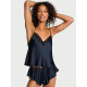 Піжама Victoria’s Secret Satin Rose Lace-Trim Cami & Flutter Short Set