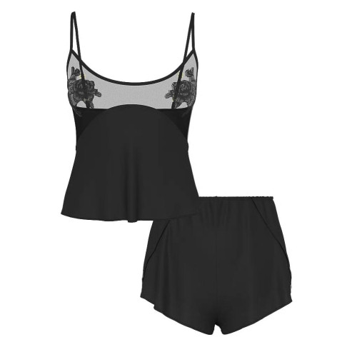 Піжама Victoria’s Secret Black Rose Sheer Rose Satin Cami Set