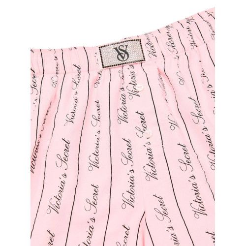 Піжама Victoria’s Secret Flannel Long-Sleeve Short Tee-Jama Set Pink