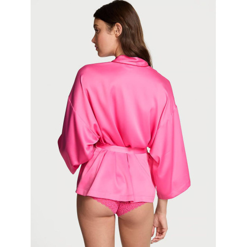 Піжама Victoria’s Secret Signature Satin Mini Robe Glazed Satin Sleep Shorts