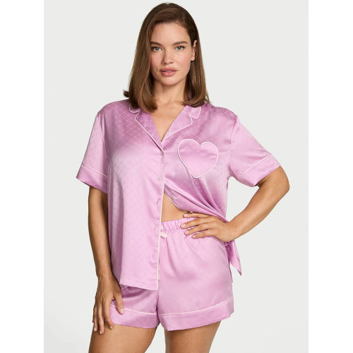 Піжама Victoria’s Secret Glazed Satin Heart Short Pajama Set