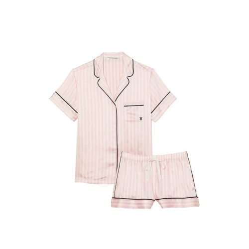 Піжама Victoria’s Secret The Satin Short PJ Set Angel Pink Stripe