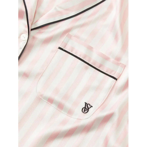 Піжама Victoria’s Secret The Satin Short PJ Set Angel Pink Stripe