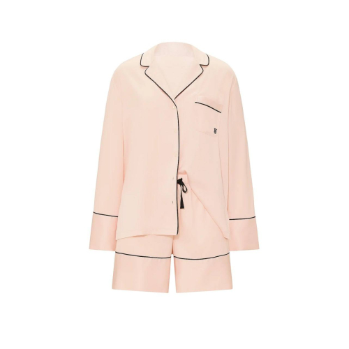 Піжама Victoria’s Secret Signature Satin Long-Sleeve Short Pajama Set Sheer Blush