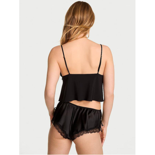 Піжама Victoria’s Secret Tease Satin & Chiffon Flyaway Cami Set Black