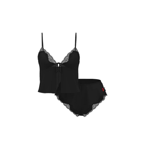Піжама Victoria’s Secret Tease Satin & Chiffon Flyaway Cami Set Black