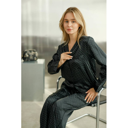 Піжама Victoria’s Secret Dew Drop Satin Long Pajama Set Black