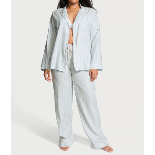 Піжама Victoria’s Secret Flannel Pajama Set Soft Sky Stripes