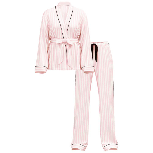 Піжама Victoria’s Secret Flannel Wrap Pajama Set Stripe  