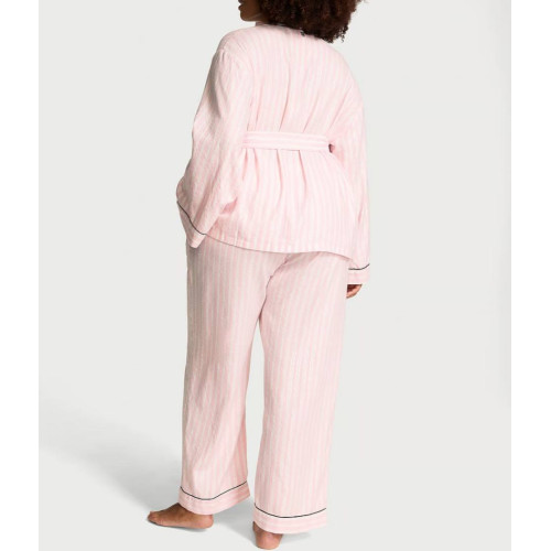Піжама Victoria’s Secret Flannel Wrap Pajama Set Stripe  