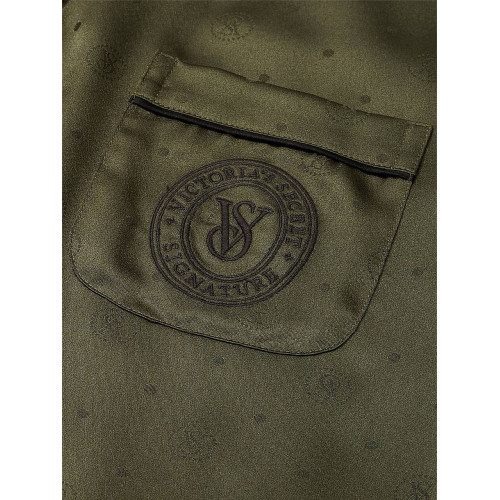 Піжама Victoria’s Secret Casual Olive Satin Long Pyjamas Set