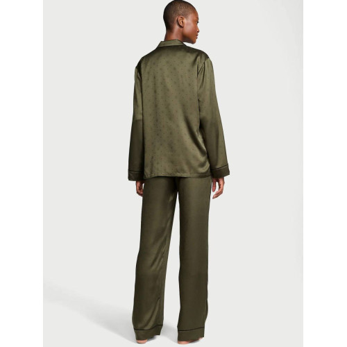 Піжама Victoria’s Secret Casual Olive Satin Long Pyjamas Set
