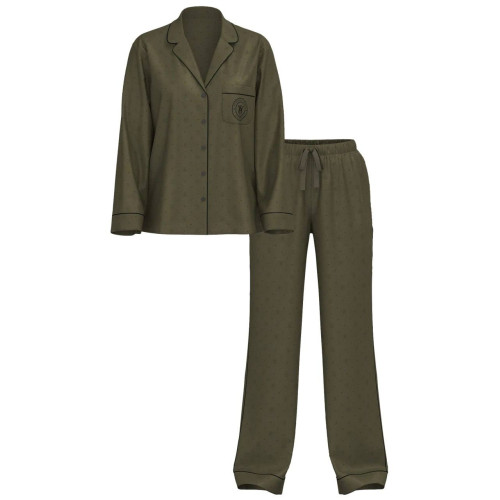 Піжама Victoria’s Secret Casual Olive Satin Long Pyjamas Set