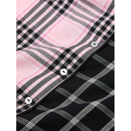 Піжама Victoria’s Secret Flannel Short Pajama Set Pink & Black Plaid