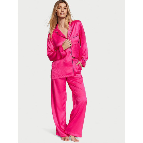 Піжама Victoria’s Secret Satin Long Pajama Set Forever Pink
