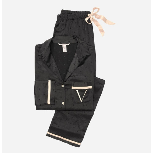 Піжама Victoria’s Secret The Satin Black PJ Set Піжама Victoria’s Secret The Satin Black PJ Set
