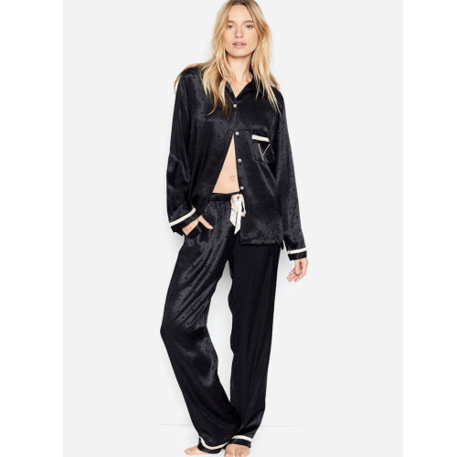 Піжама Victoria’s Secret The Satin Black PJ Set Піжама Victoria’s Secret The Satin Black PJ Set
