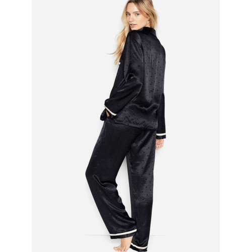 Піжама Victoria’s Secret The Satin Black PJ Set Піжама Victoria’s Secret The Satin Black PJ Set
