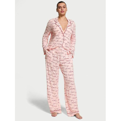 Піжама Victoria’s Secret Modal Soft Long Pajama Set Pink Logo