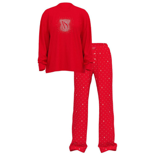 Піжама Victoria’s Secret Flannel Long-Sleeve Tee-Jama Set Lipstick