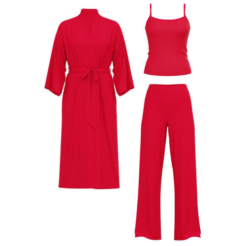 Піжамний комплект Victoria’s Secret Lipstick Red Modal Soft 3-Piece Pyjama Set