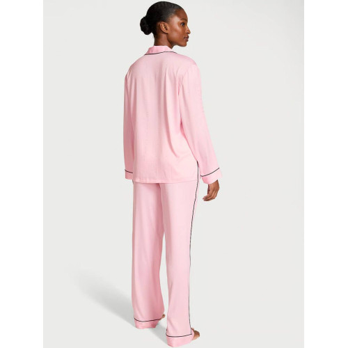 Піжама Victoria’s Secret Satin Shine Stripe Long Pajama Set Pink