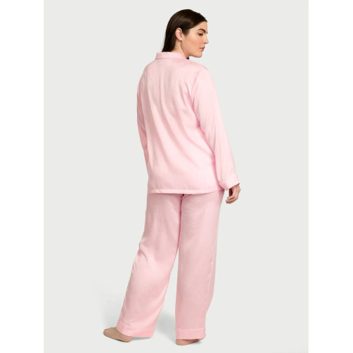 Піжама Glazed Satin Long Pajama Set Angel Pink Crest Jacquard