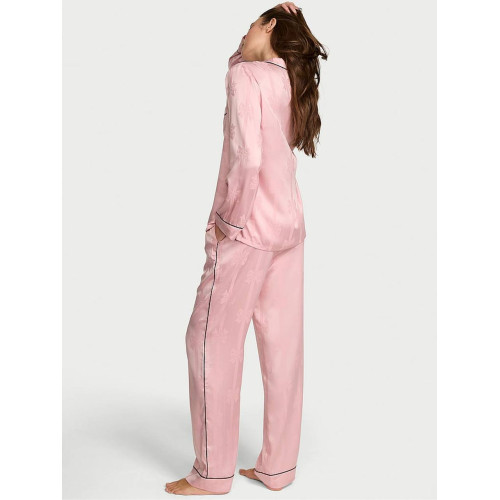 Піжама Victoria’s Secret Dusk Pink Bow Satin Long Pyjamas Set