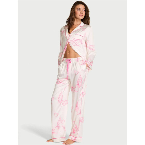 Піжама Victoria’s Secret Coconut White Angel Wings Satin Long Pyjamas